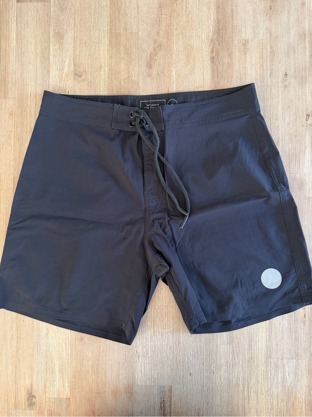 Men's Saturday’s NYC Black Swim Trunks with Drawstring